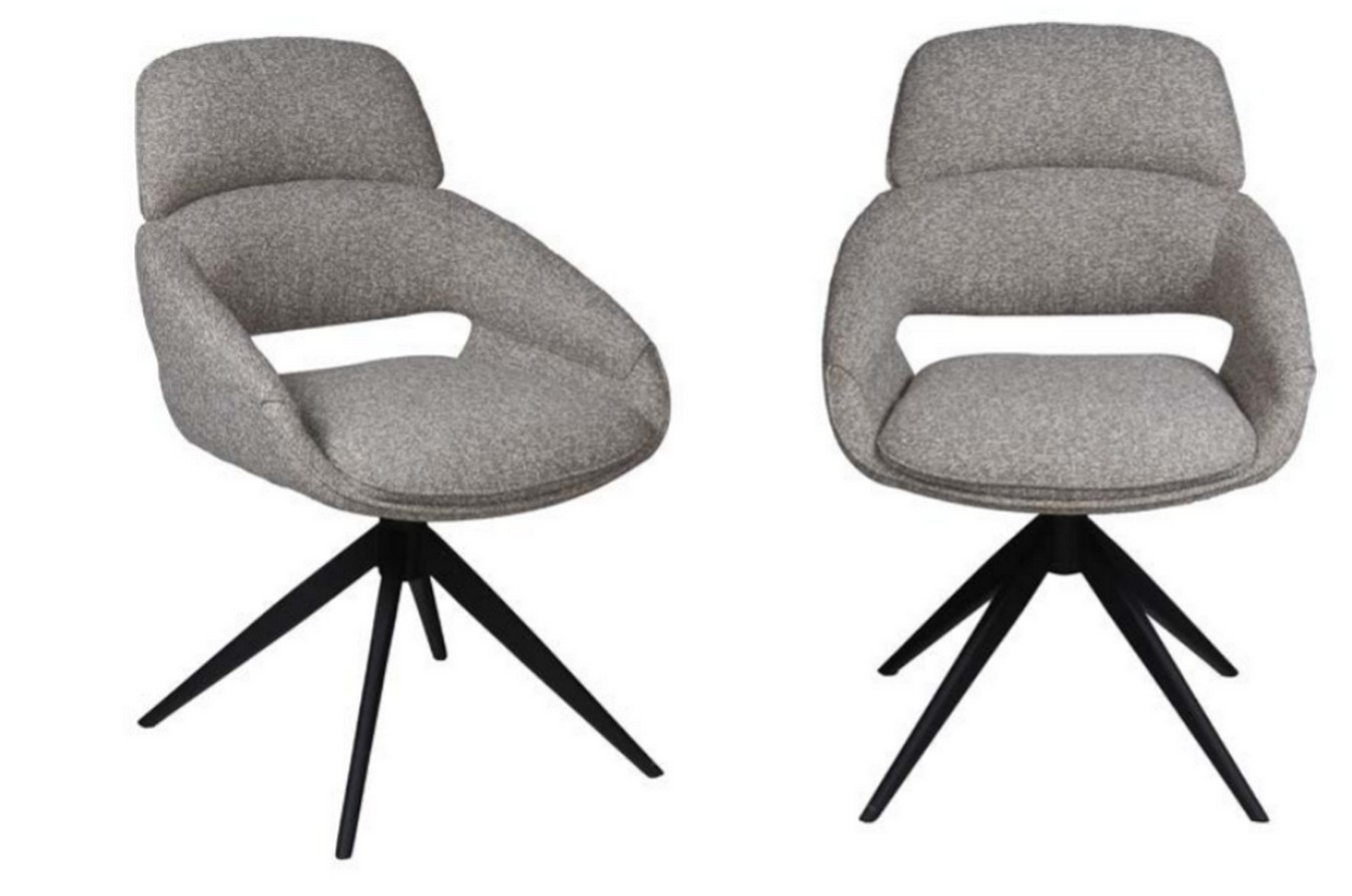 Drehstuhl Magnus mit Armlehne Stoff grau