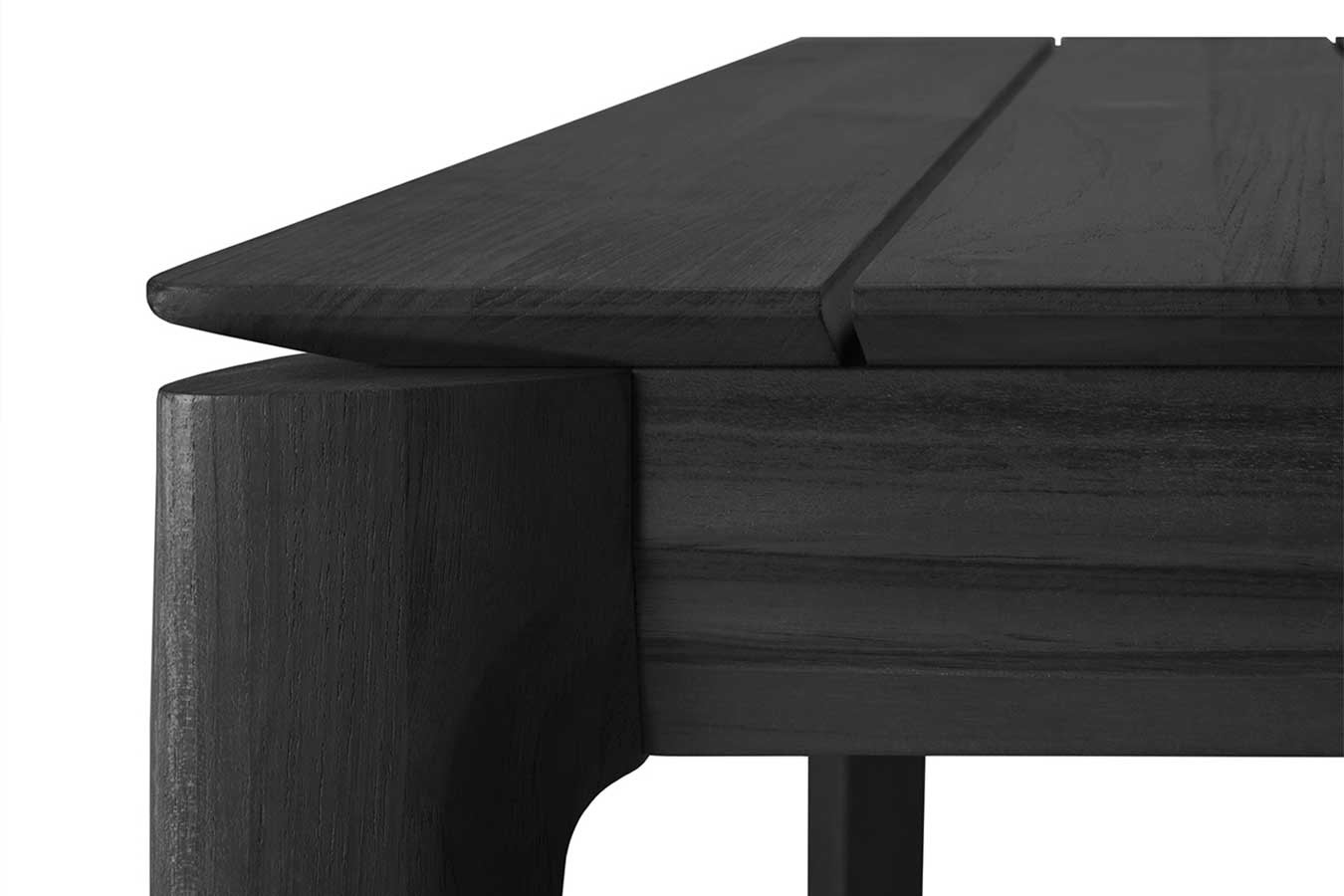 Outdoortisch Bok Teakholz schwarz 162 cm