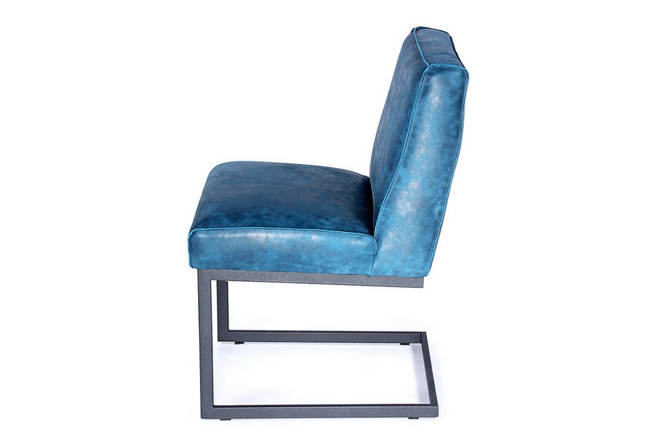 Freischwinger Ora Leder petrolblau