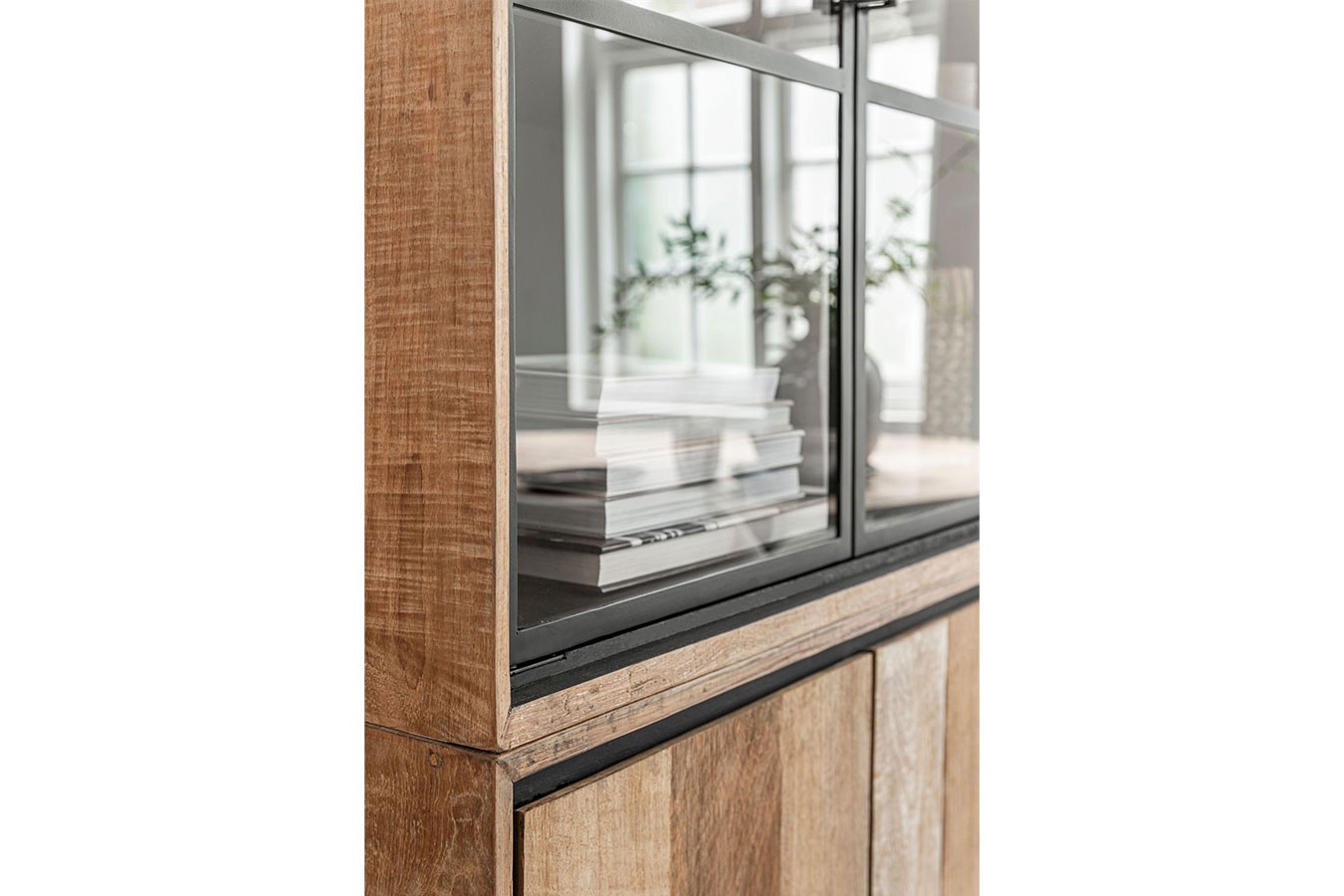 Vitrinenschrank Metropole Teak B 140 cm
