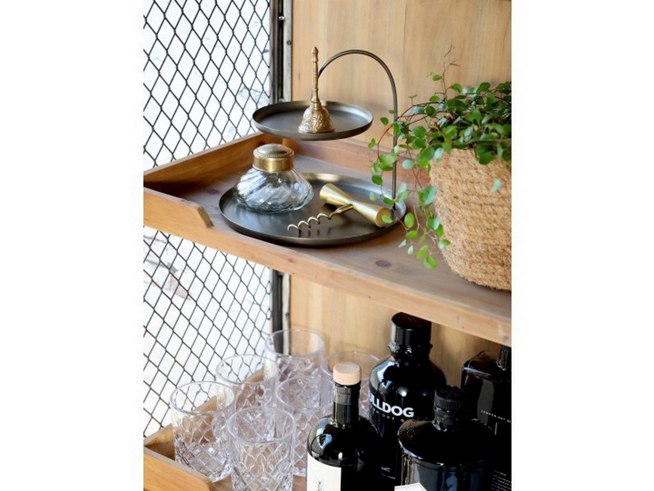Etagere klein Messing antique