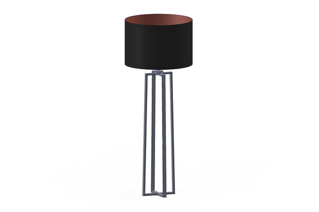 Stehlampe Atri schwarz gold H 185 cm
