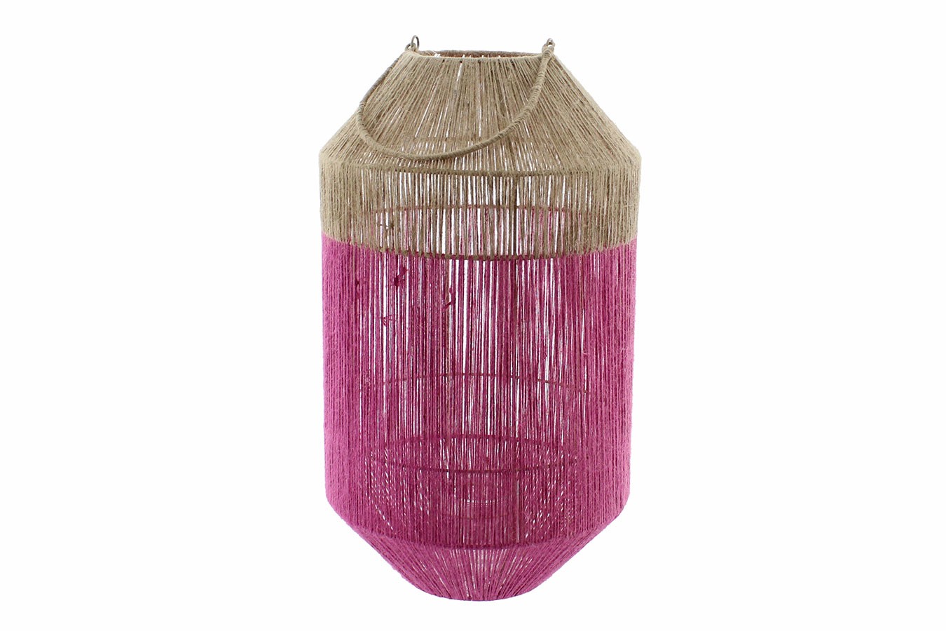 Laterne Cala natur fuchsia H 60 cm