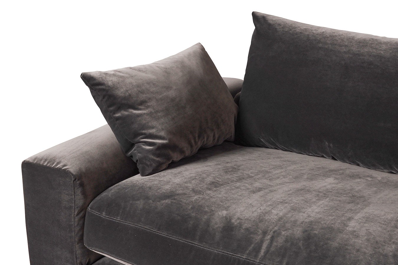 Sofa 4 Sitzer Stoff Veloursamt anthrazit
