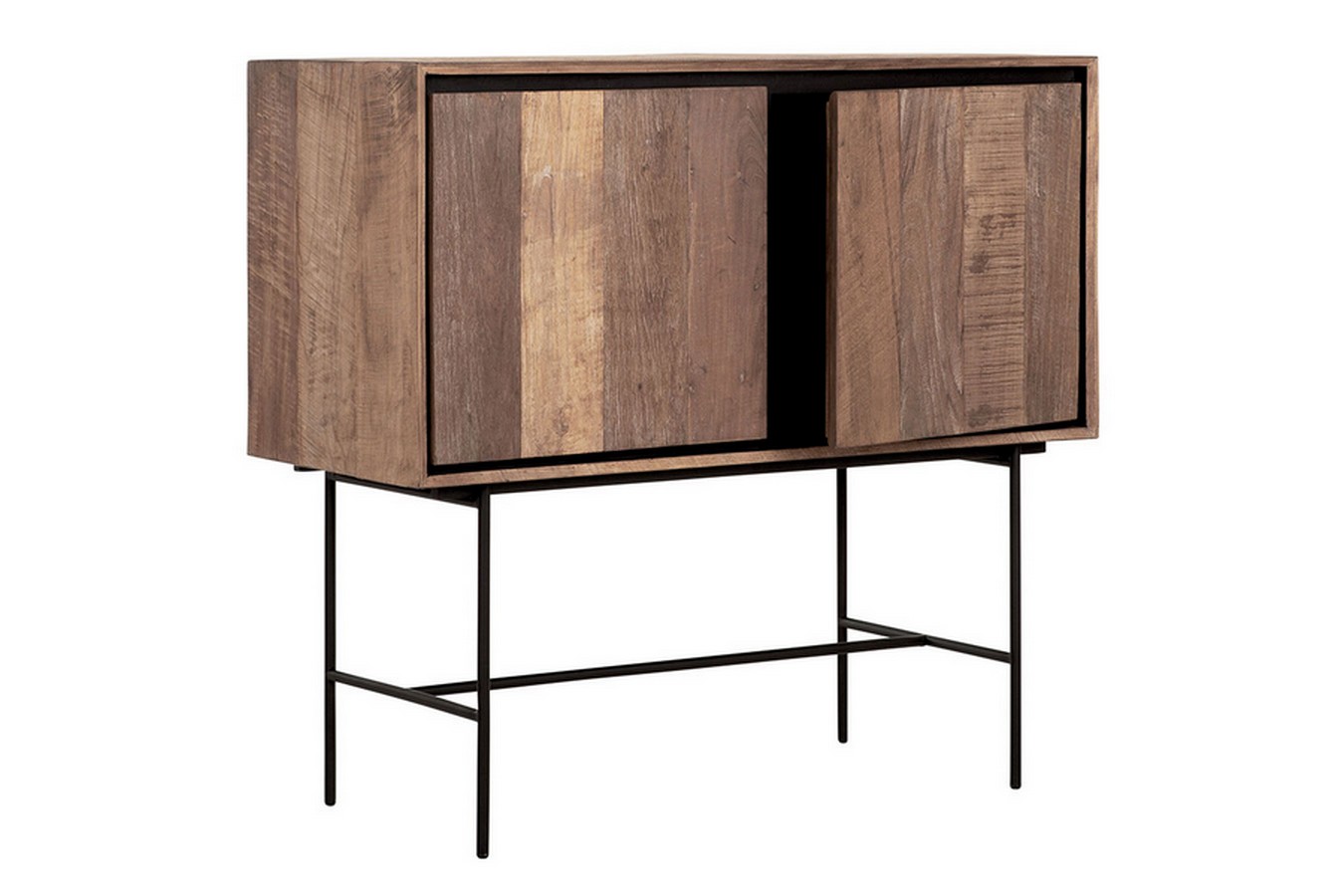 Highboard Metropole Teak Metall H 100 cm