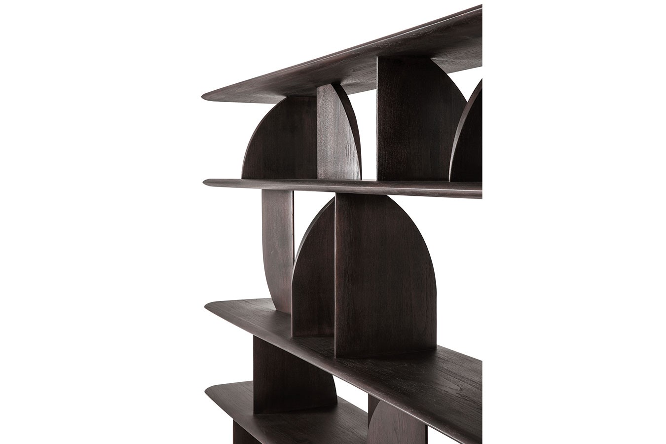 Wandregal Geometric Teak braun gebeizt