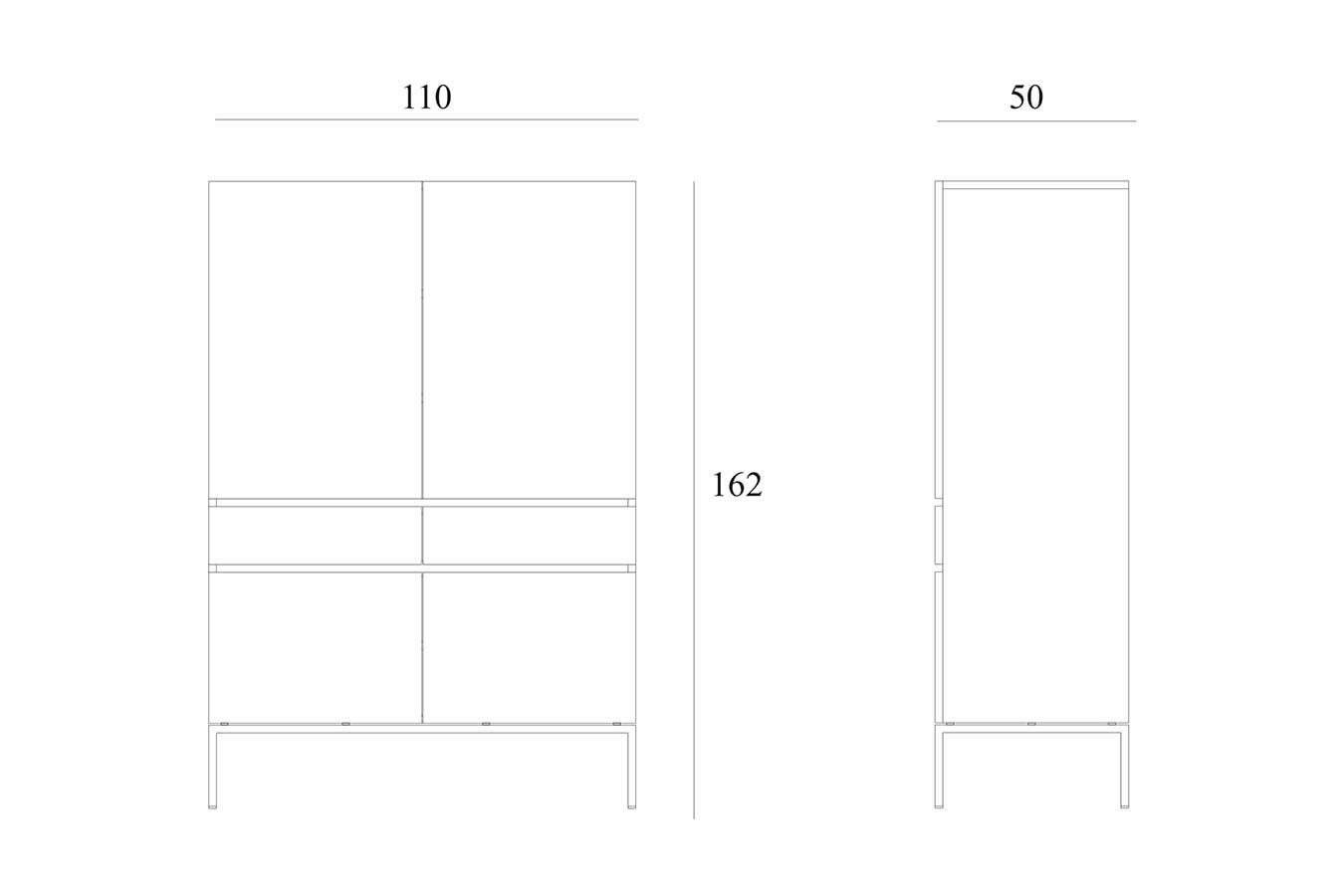 Schrank Ligna Eiche natur H 162 cm