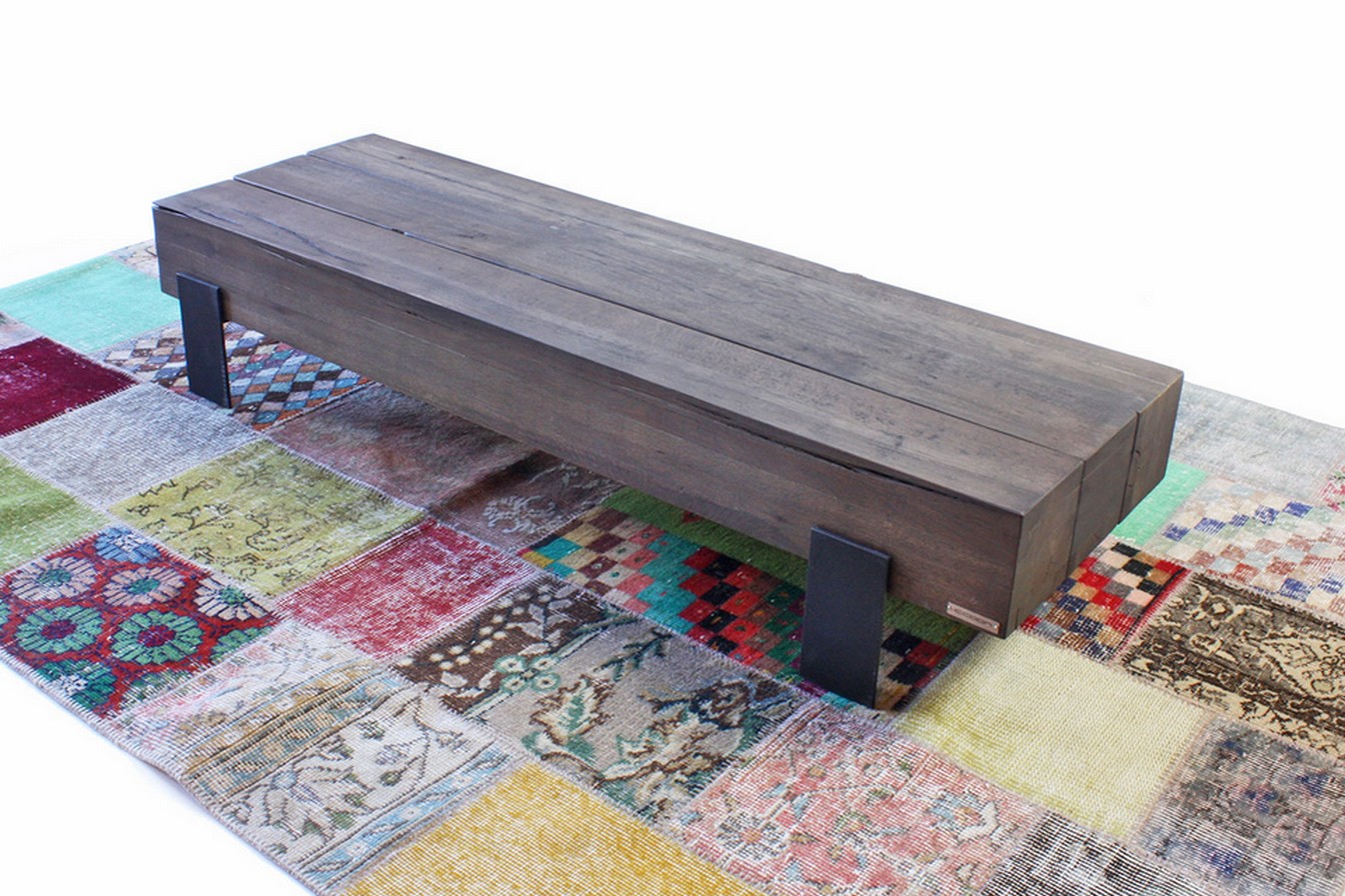 Couchtisch Beam Eiche Massivholz weiss