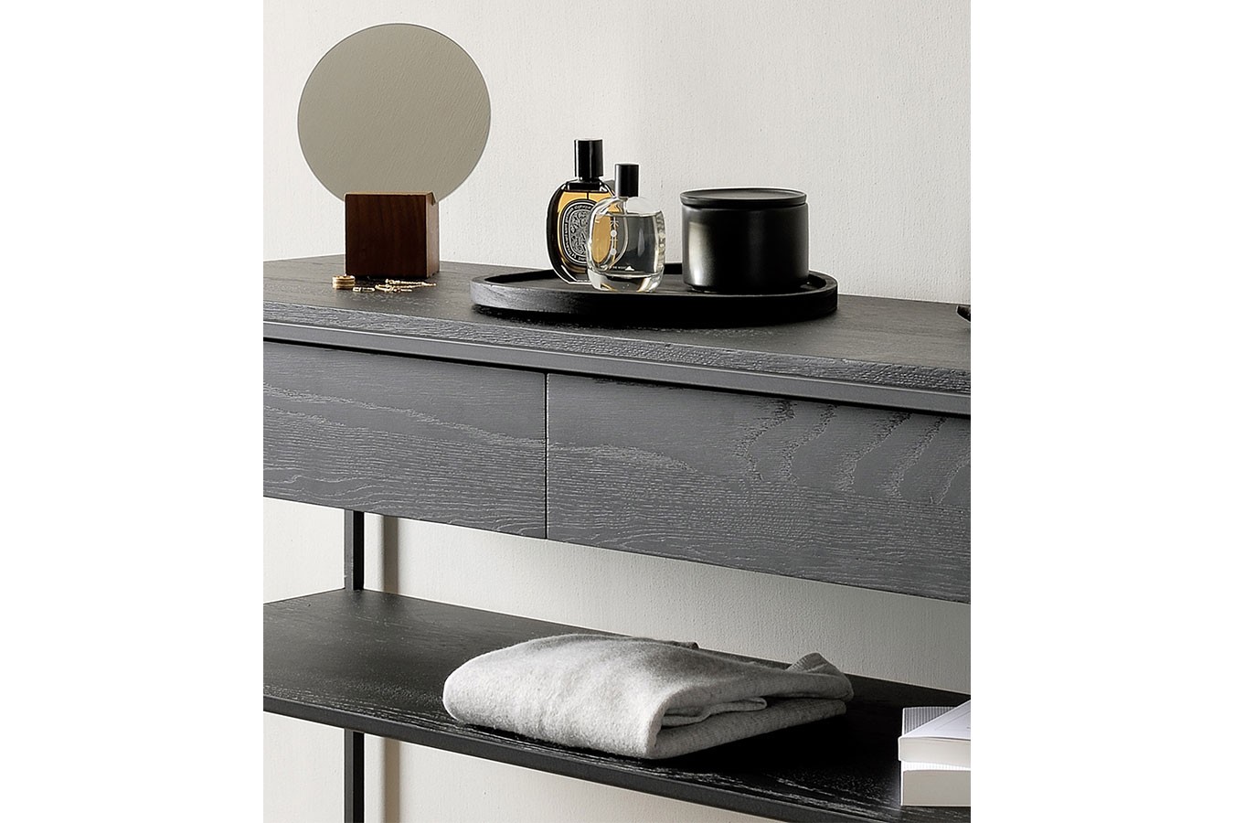 Konsolentisch Monolith Eiche schwarz B 122 cm