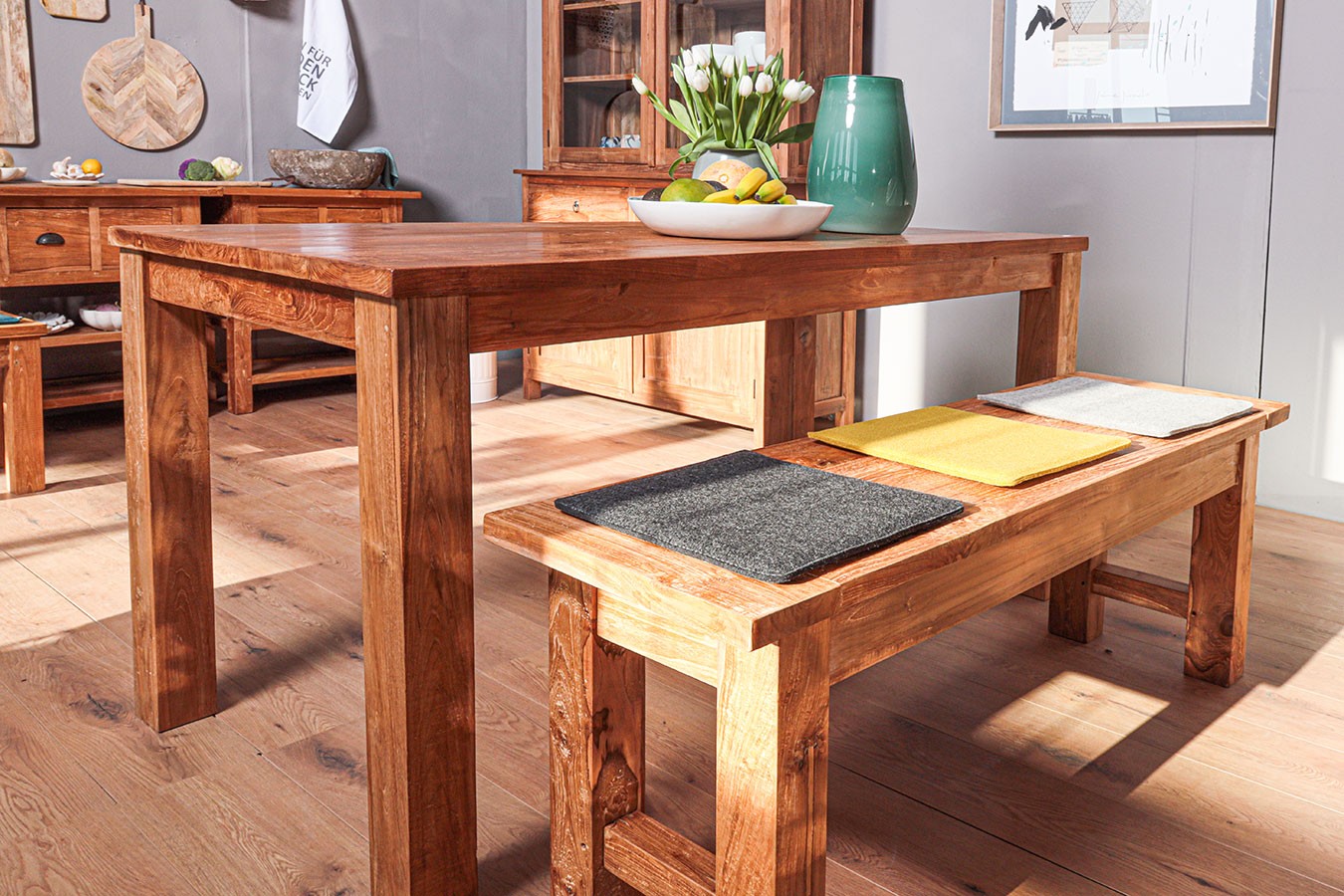 Esstisch Loft Teakholz massiv 160 cm