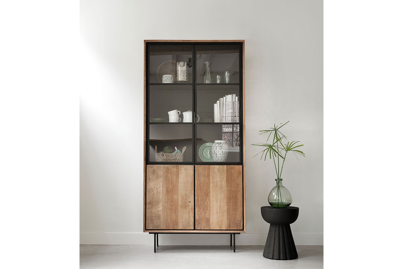 Vitrinenschrank Metropole Teak H 210 cm