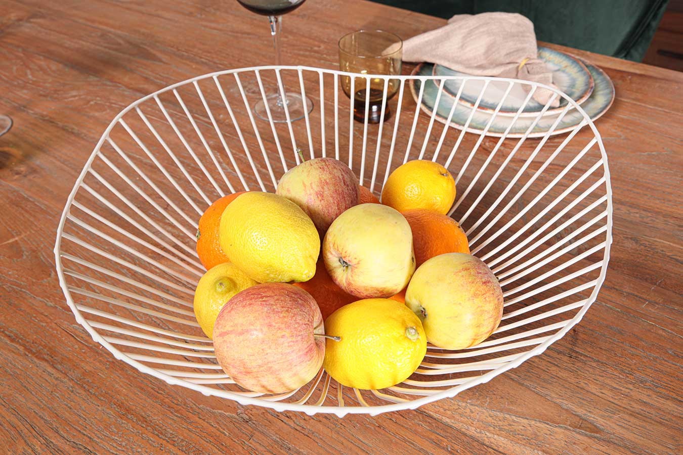 Obstschale Cesira Metall weiss 39 cm