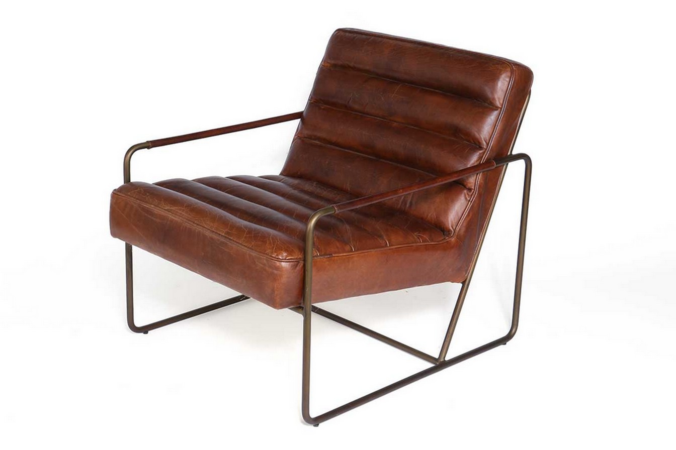 Lounge Sessel Marco Century Leder braun
