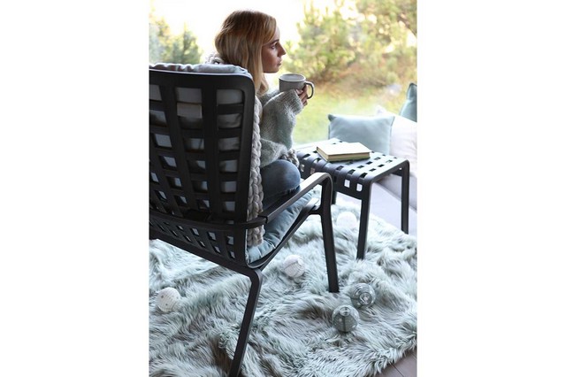 Gartensessel mit Armlehne Folio grau
