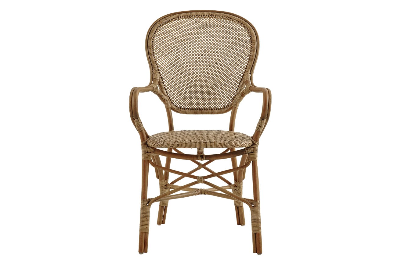 Armlehnstuhl Rossi Rattan antikbraun