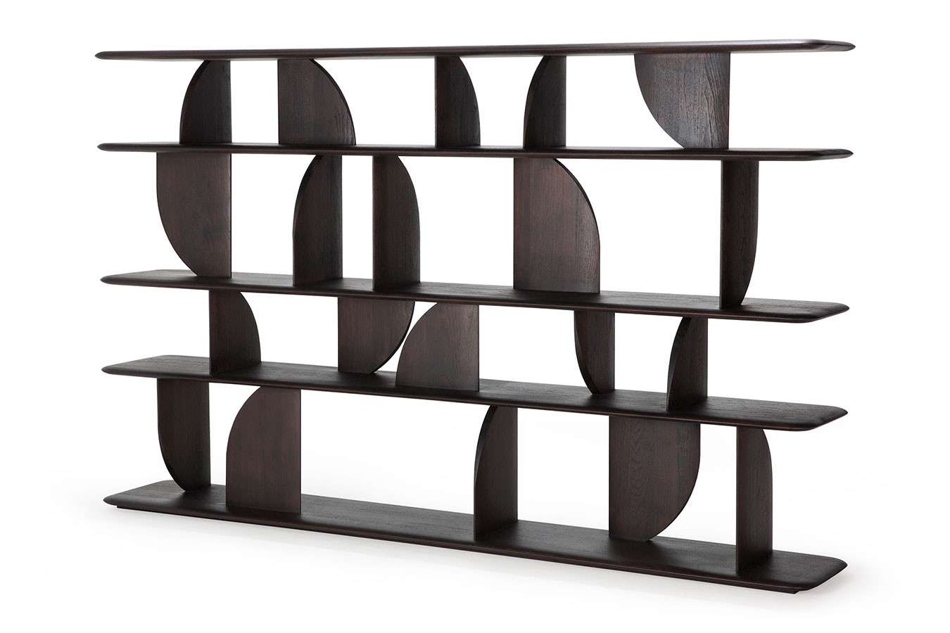 Wandregal Geometric Teak braun gebeizt