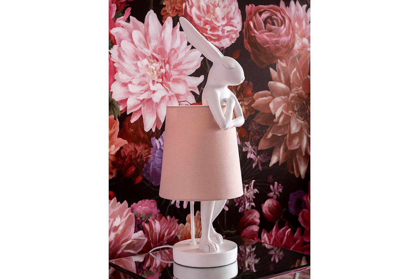 Tischleuchte Animal Rabbit weiss rosa h 68 cm