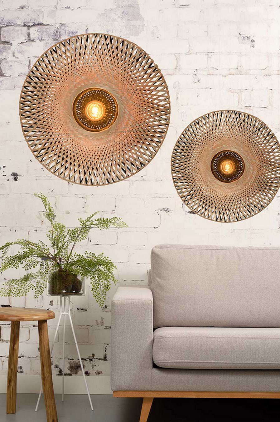 Wandlampe Kalimantan Bambusgeflecht D 87 cm
