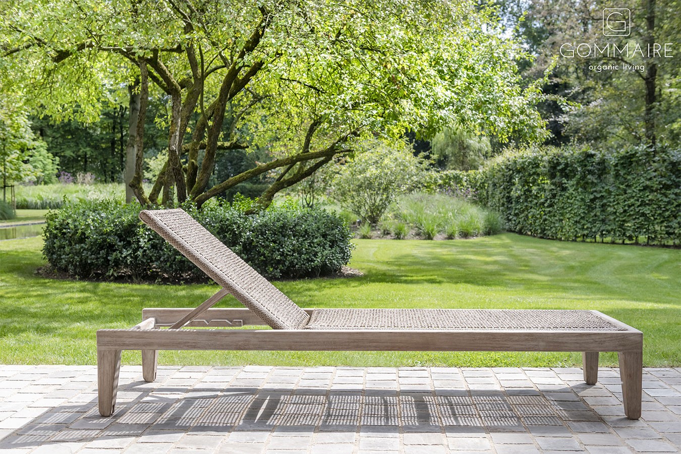 Sonnenliege Lisa rollbar Teak grau