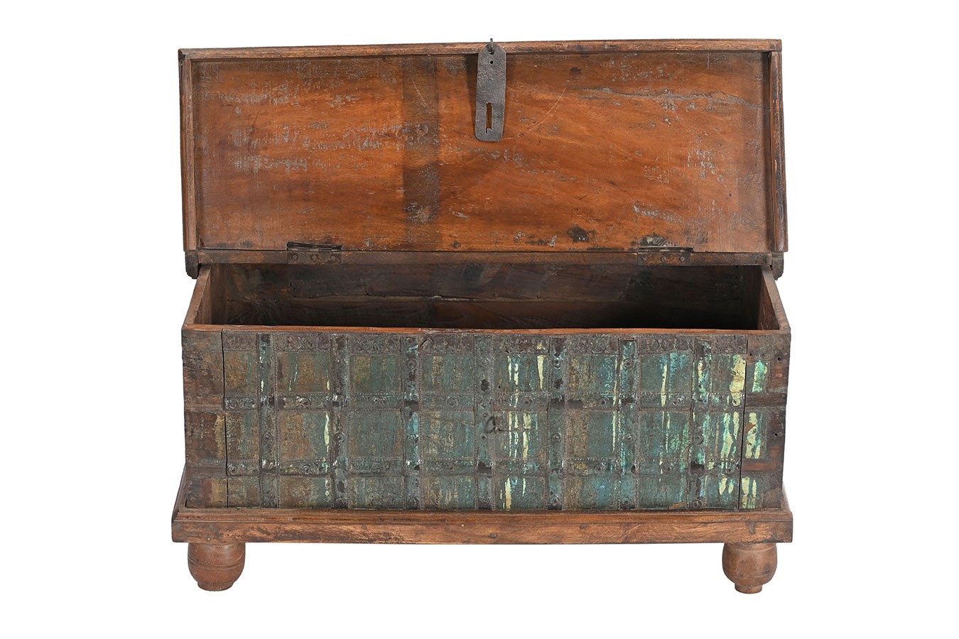 Holztruhe Vintage blau