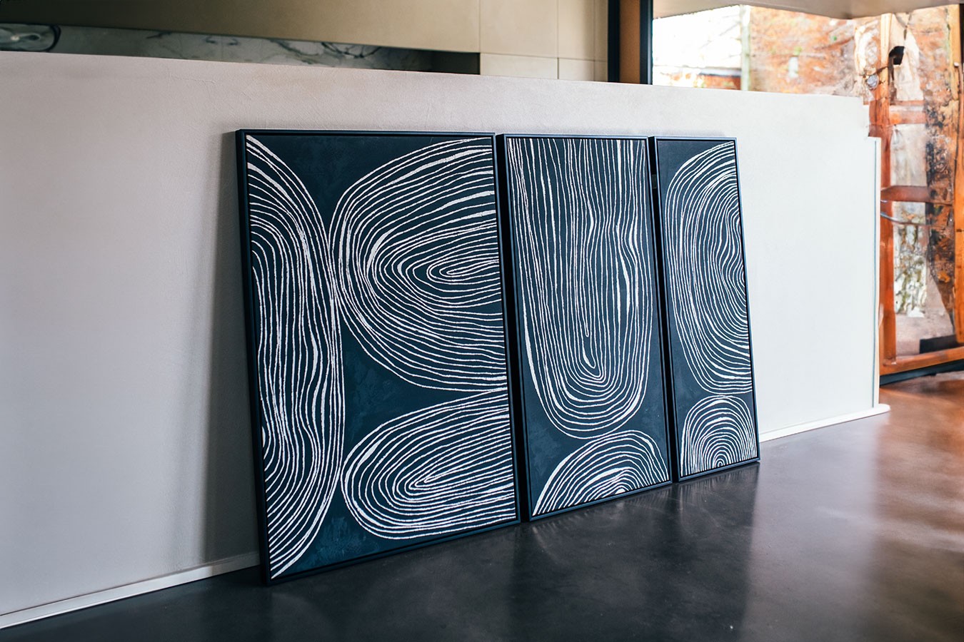 Wandbild Sestri schwarz weiss 43x123 cm