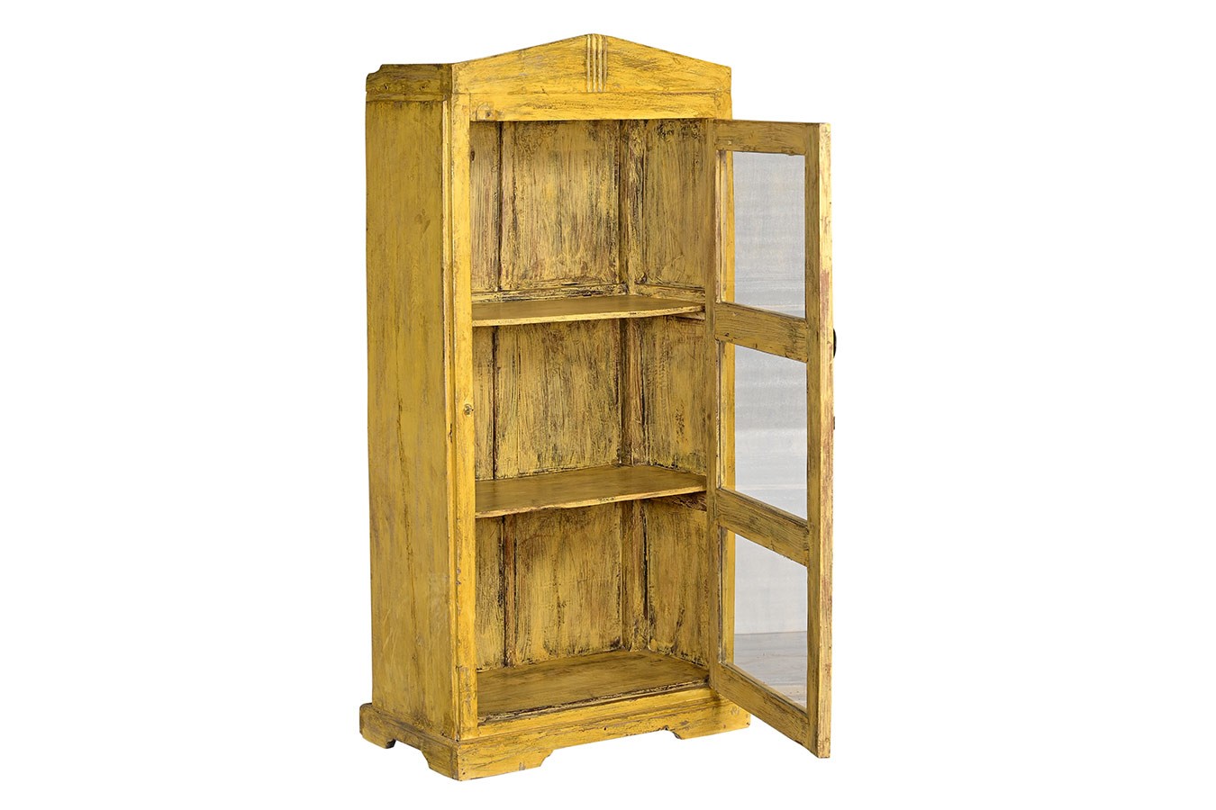 Vitrinenschrank Vintage gelb
