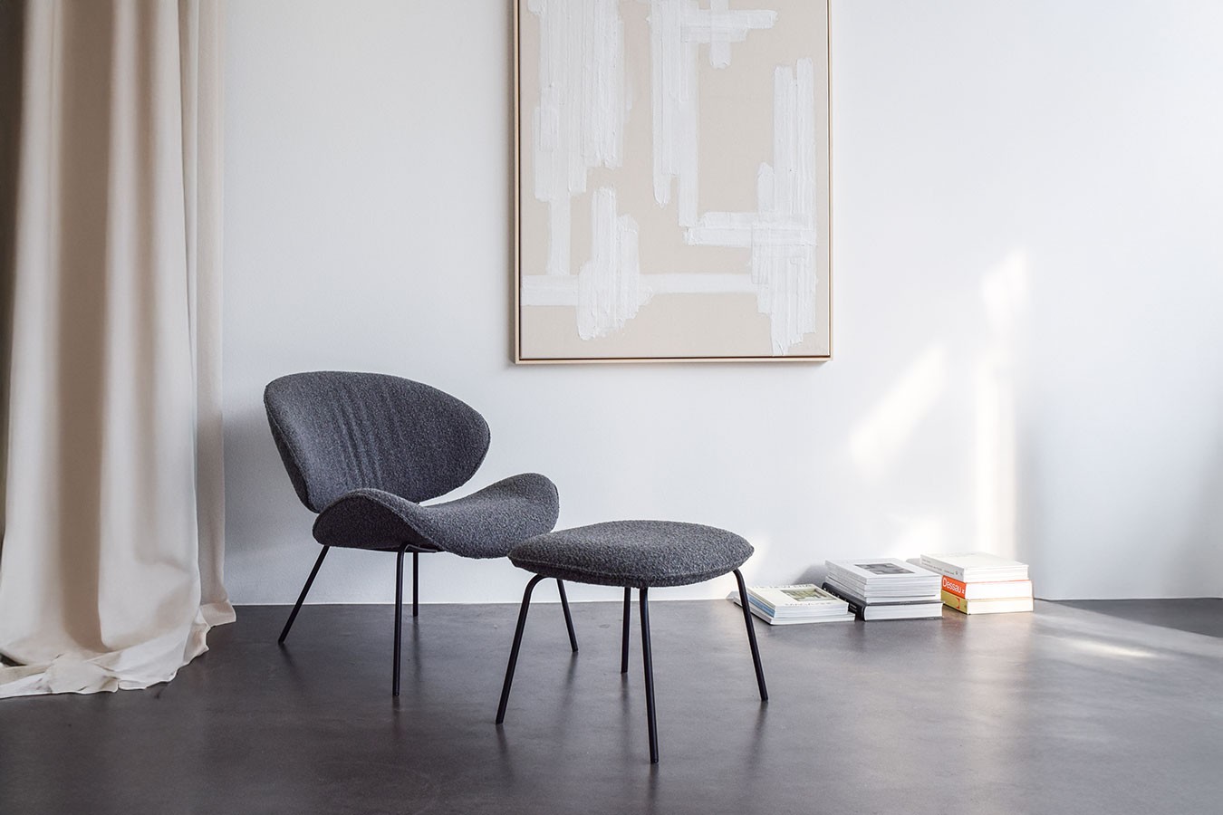 Sessel Alvaro Lounge Bouclé grau