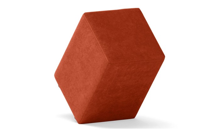 Sitzhocker Samt orange
