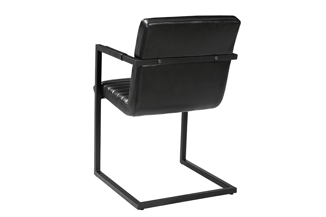 Freischwinger Oxford Leder schwarz