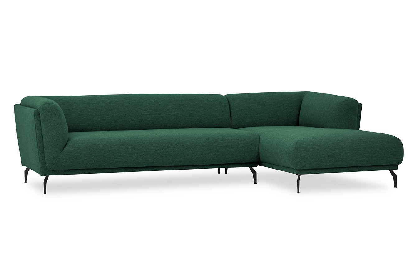 Ecksofa Aston Stoff dunkelgrün