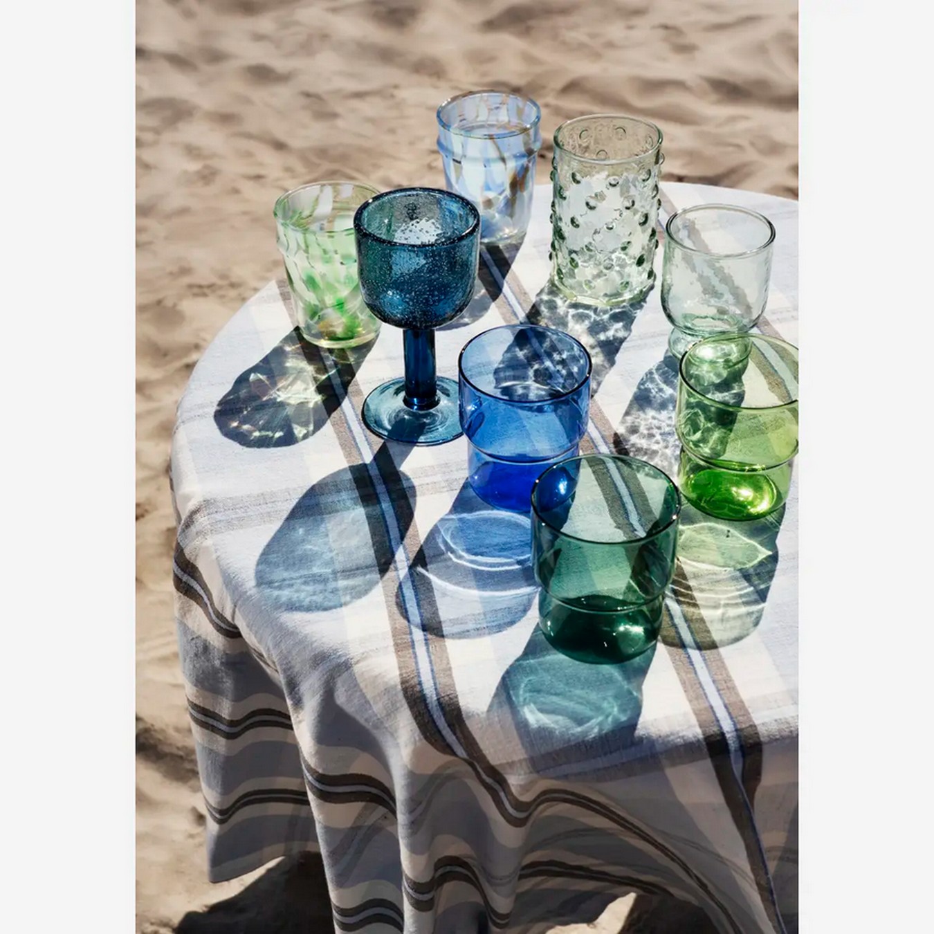 Trinkglas Maroc grün petrol blau Stk