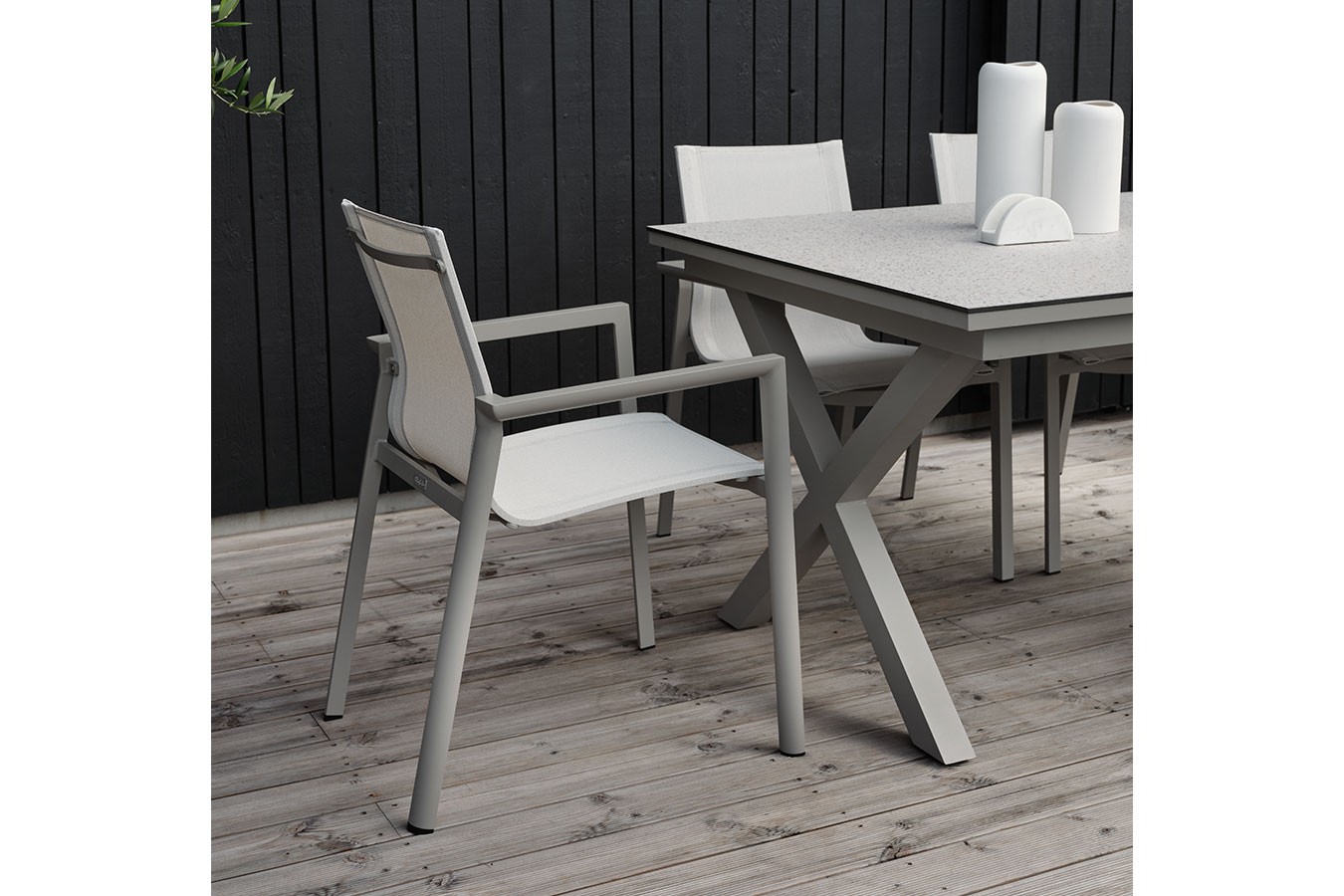 Gartenstuhl Delia khaki stapelbar