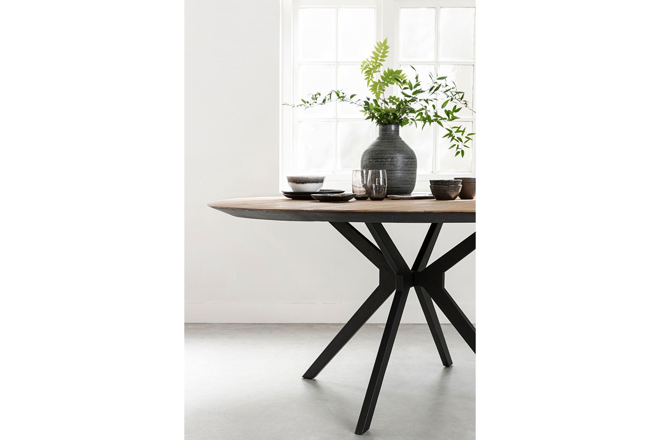 Esstisch Metropole Teak Metall D 130 cm