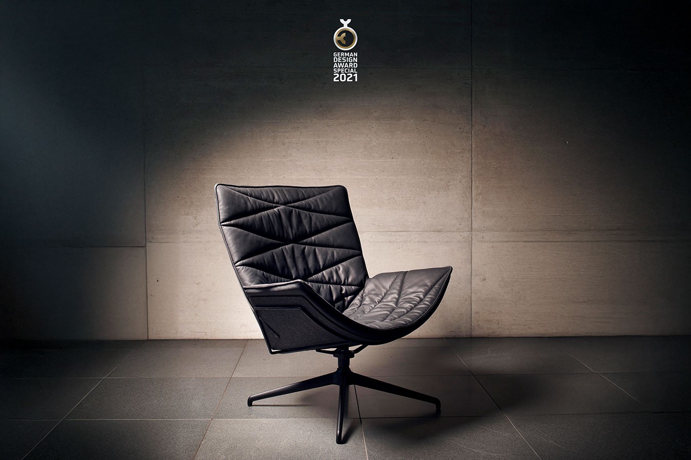 Drehsessel Nest Pure Lounge Leder schwarz