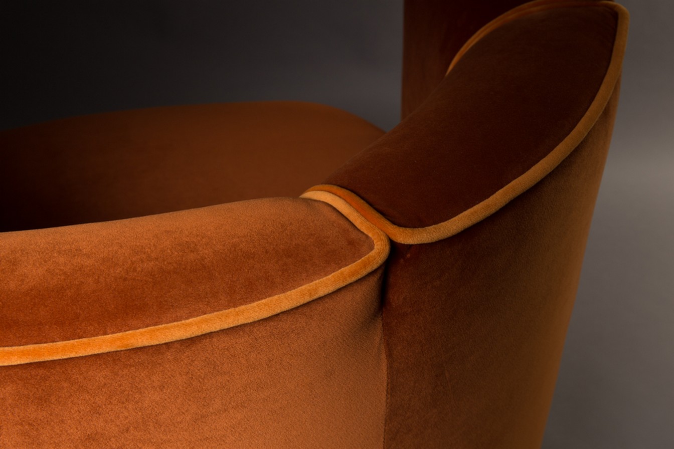 Lounge Drehsessel Flower Samt rostrot