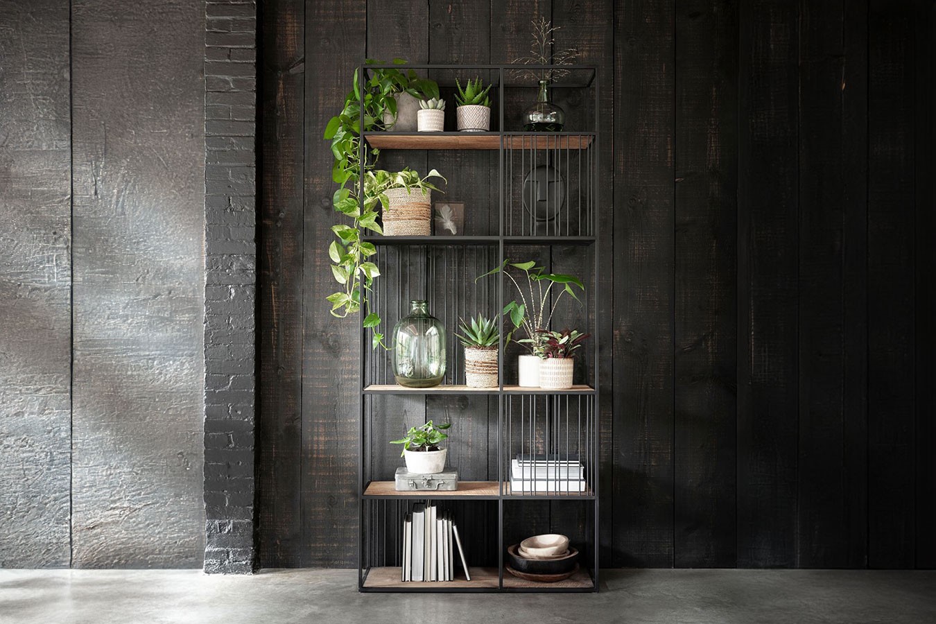 Bücherregal Barra Teak-Metall B 95 cm