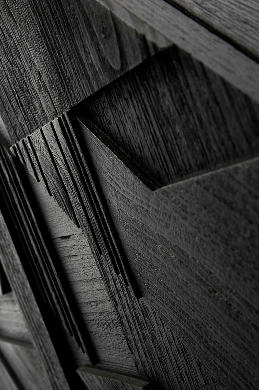 Anrichte Graphic Teak schwarz B 224 cm