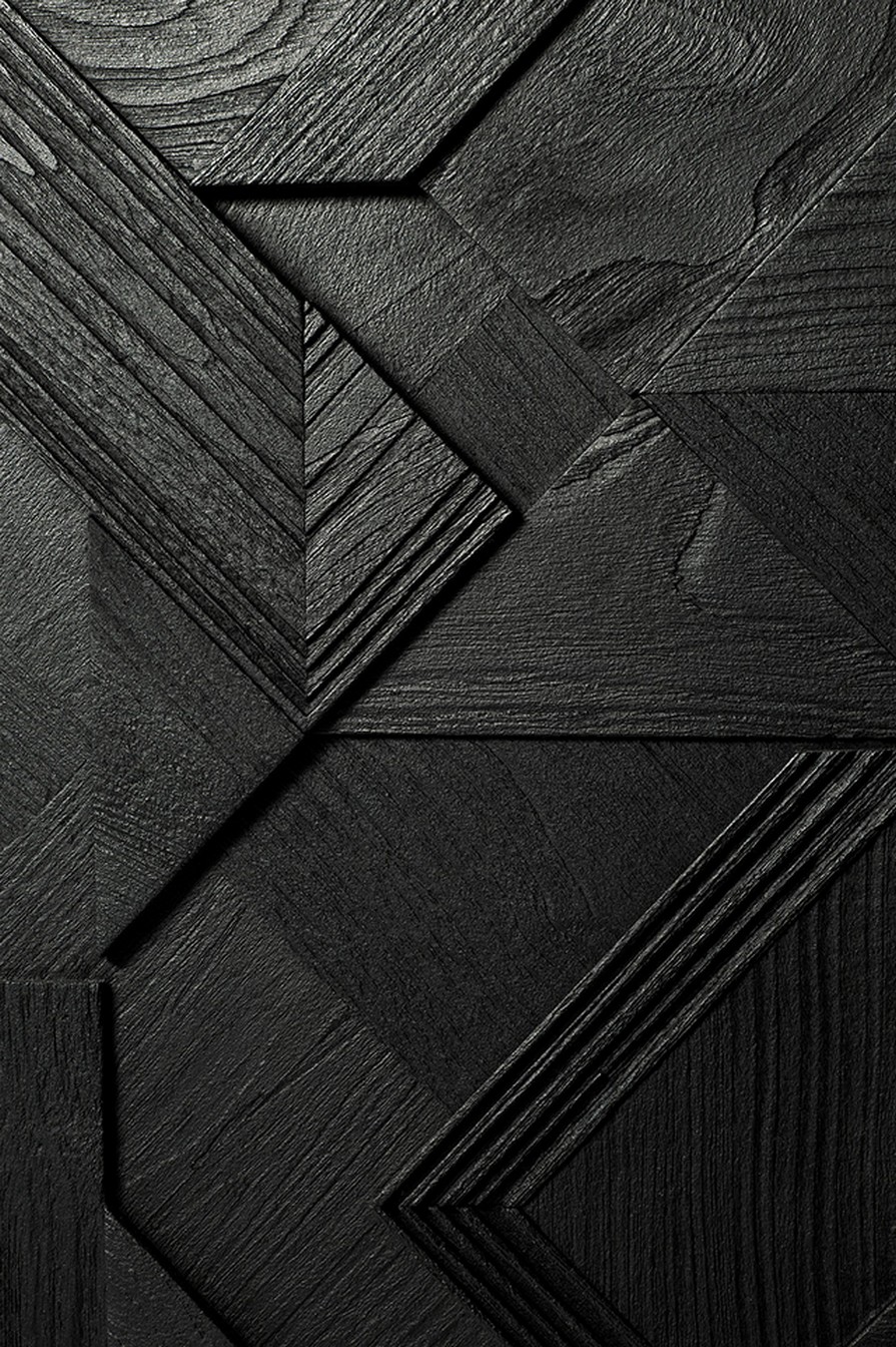 Anrichte Graphic Teak schwarz B 224 cm