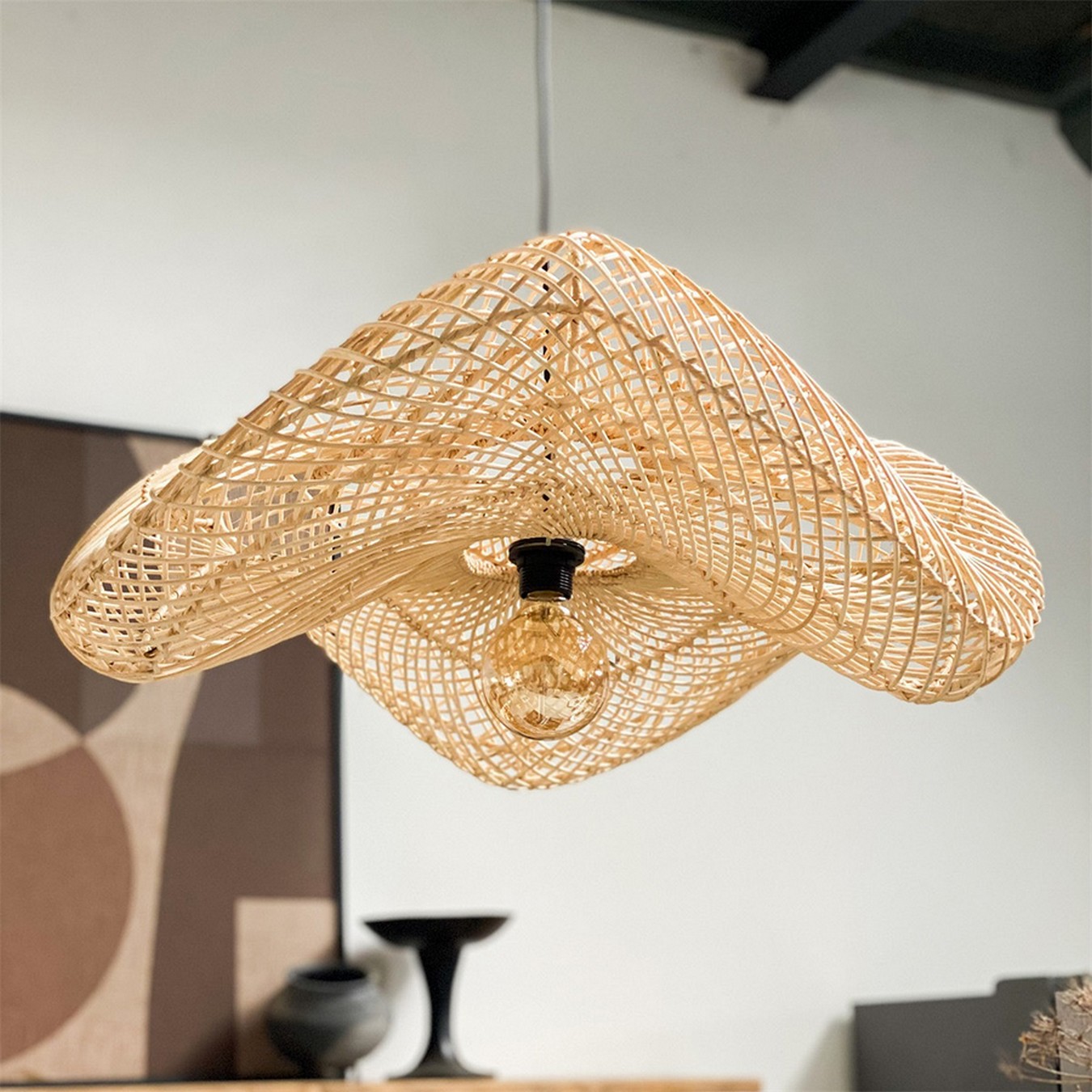 Hängelampe Wave Rattan D 71 cm