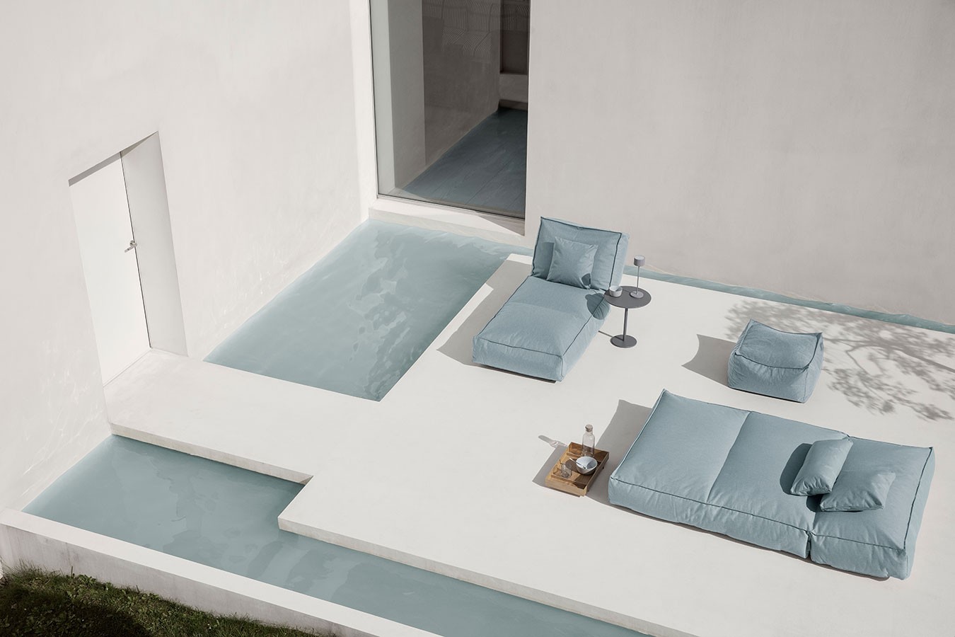 Outdoor Bett Stay hellblau B 120 cm