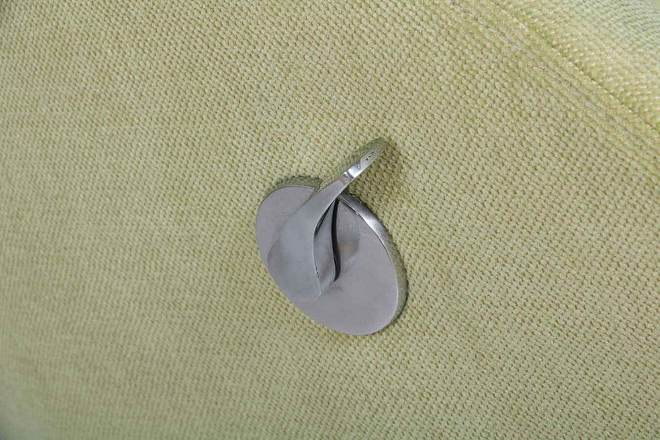 Designer Drehsessel mit Kopfstütze Stoff limette 360 ° drehbar B 79 T84 H 111 cm