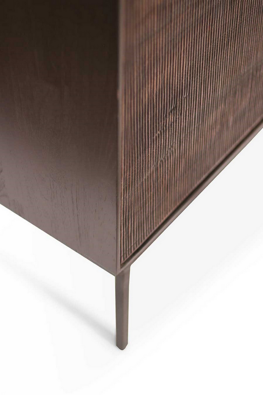 Sideboard Grooves Teak massiv B 202 cm