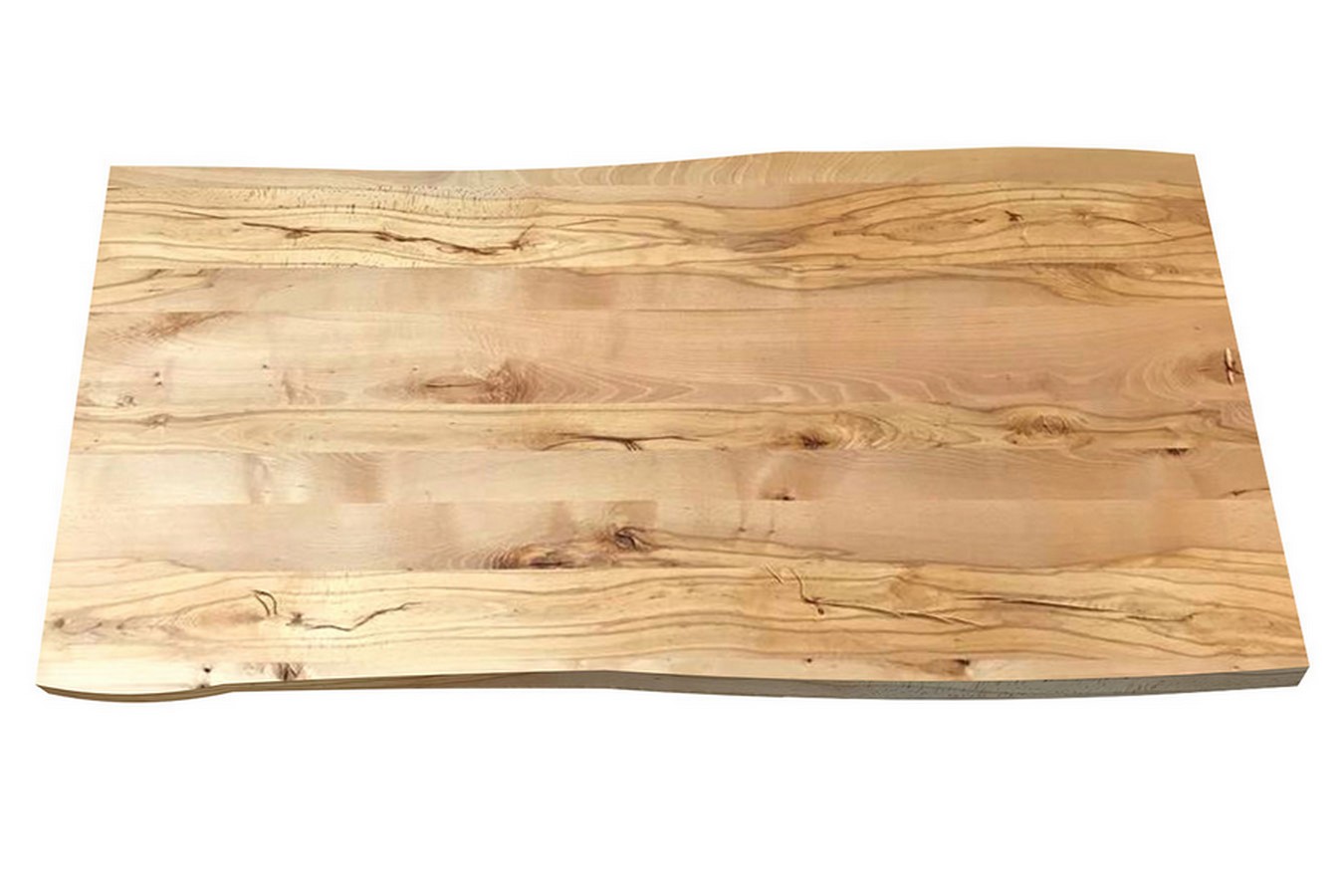 Tischplatte 6,5 cm astige Wildbuche massiv organische Kante ab 60 cm konfigurierbar