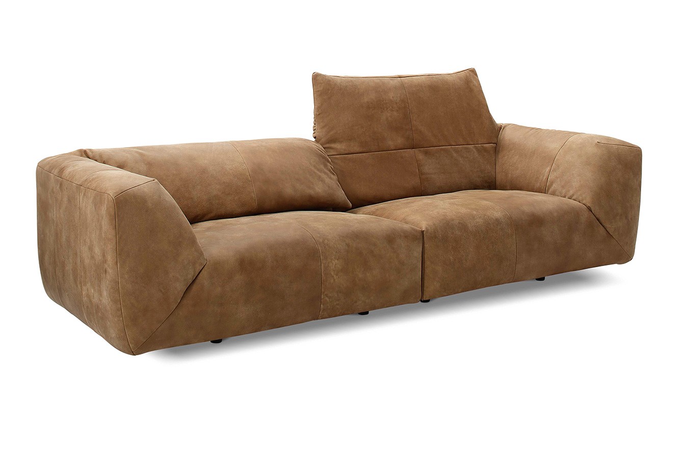 Ledersofa mit Wippfunktion Swing braun