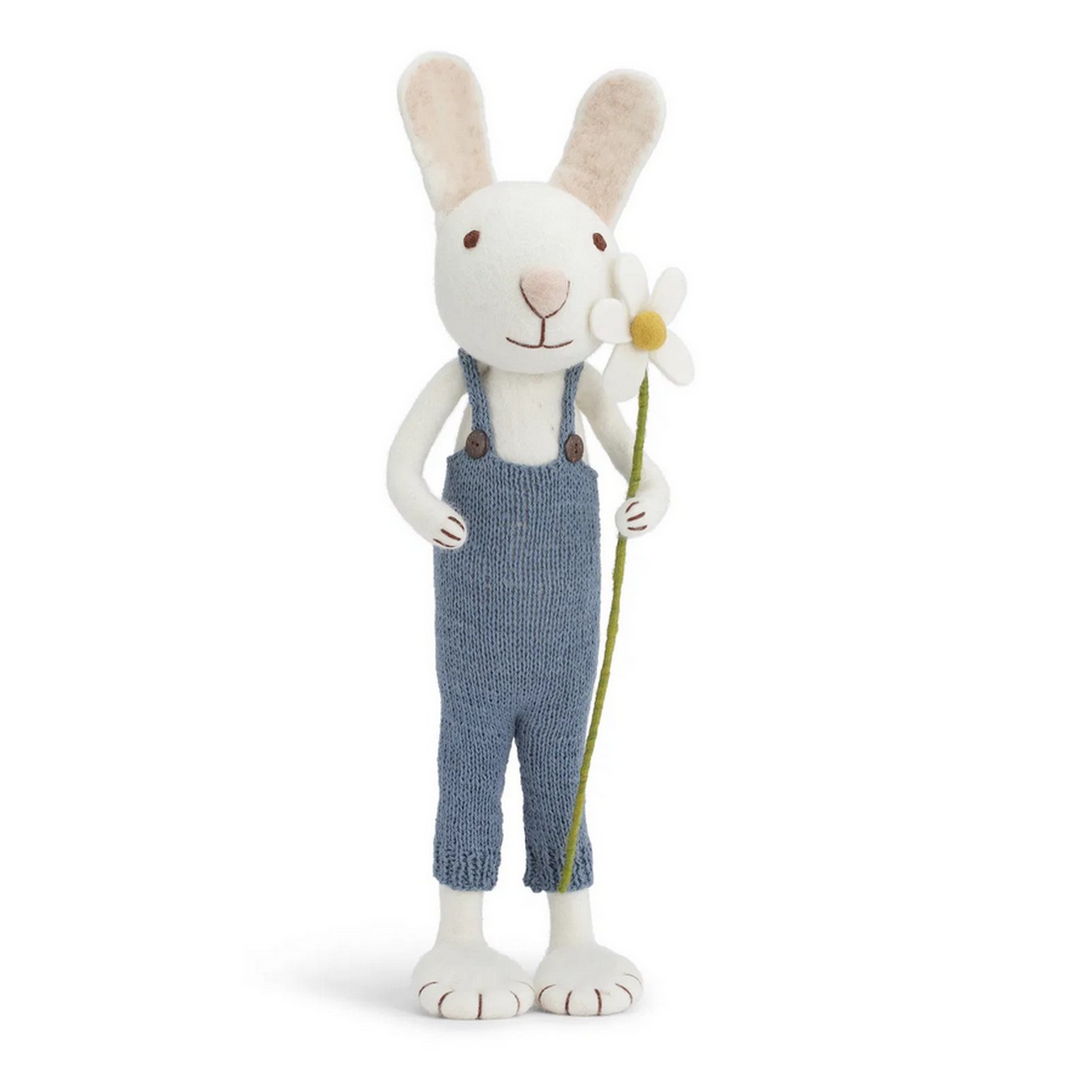 Hasenjunge Boy Bunny weiss mit blauer Hose medium