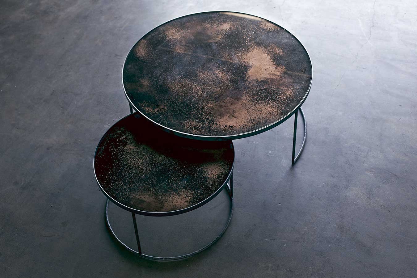 Couchtisch 2er Set Nesting rund bronze