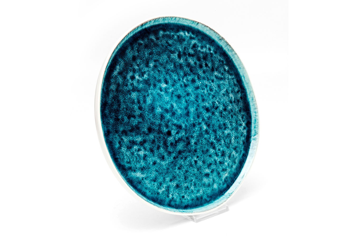 Speiseteller Magic Keramik blau groß