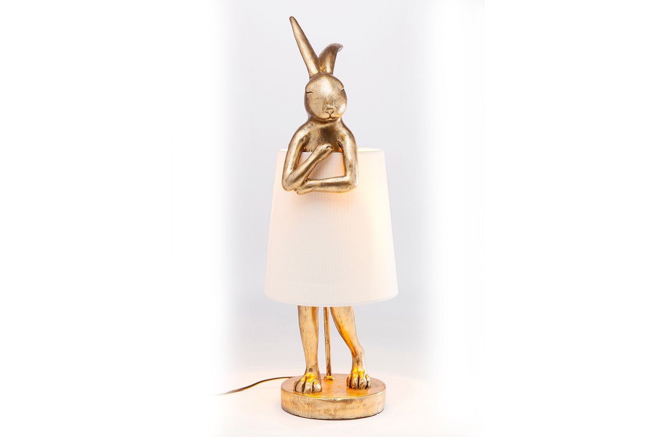 Tischleuchte Animal Rabbit weiss gold h 68 cm