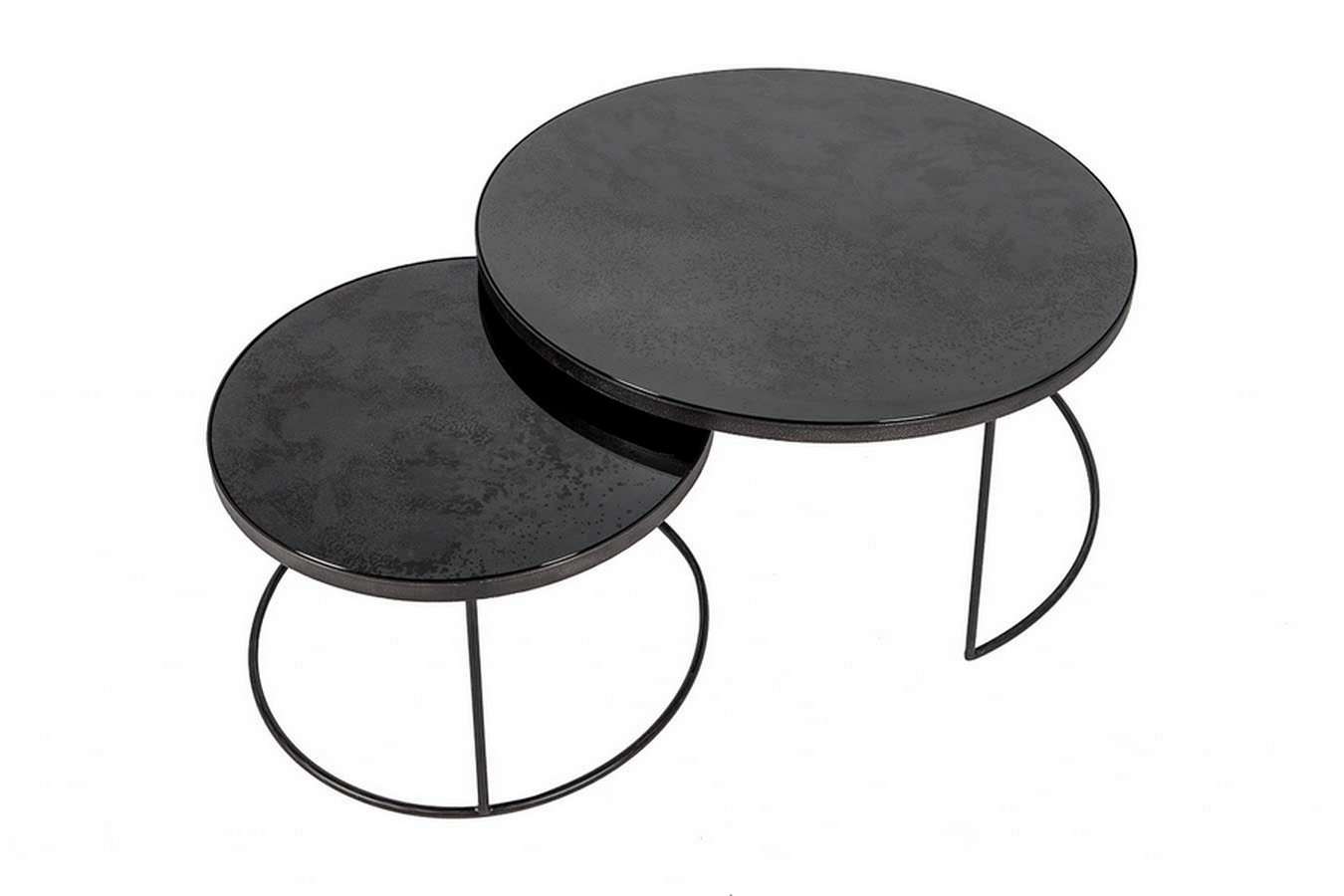Couchtisch 2er Set Nesting rund anthrazit