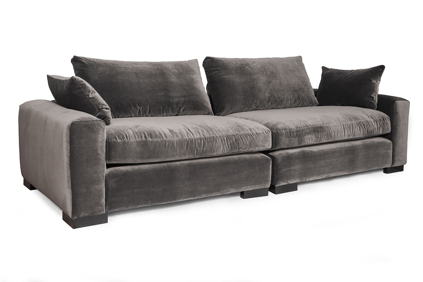 Sofa 4 Sitzer Stoff Veloursamt anthrazit